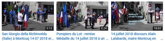 cinq vidos du 14 juillet 2018 Alain Lalabarde Pompiers du Lot San Giorgio della Richinvelda